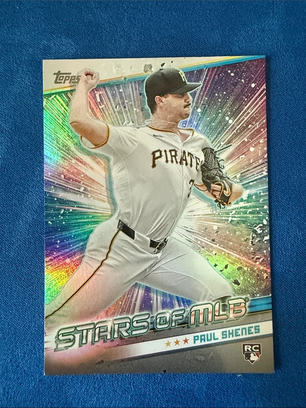 Topps Paul Skenes Holographic Baseball Card - White, Black, Gold
